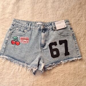 Denim Embroidered Women's Shorts